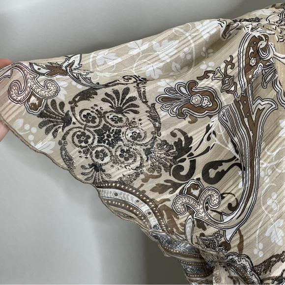 Sara Michelle plus brown and tan print top NWT 2X - Picture 7 of 7